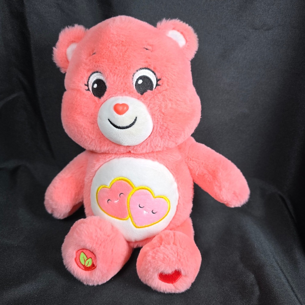 Two hearts 2021‎ Care Bear coral 12" tall sitting